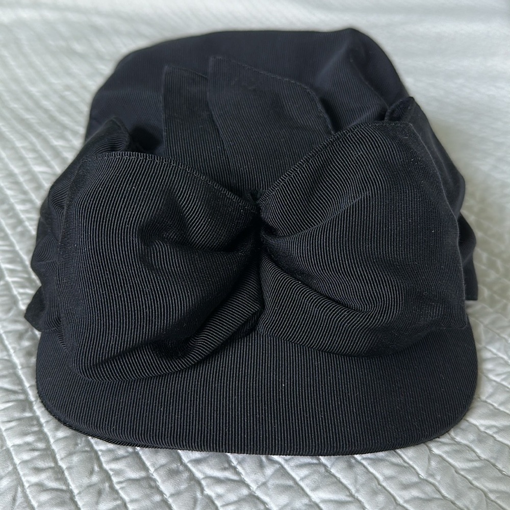Gucci Bow Hat, Gucci Clara Tessuto Cannette Bow Hat Black Rare Cap Gucci Hat
